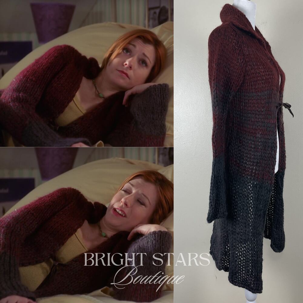 Rare Vintage Knit Ombre Duster Cardi ASO Willow Rosenberg BtVS Ashley Olsen Red - Picture 4 of 13